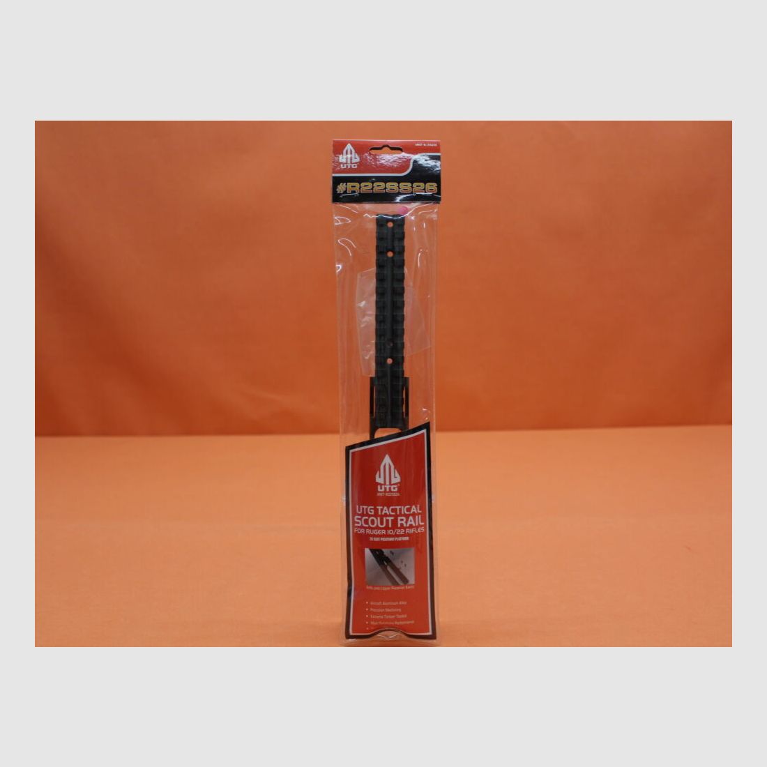UTG - Leapers Ruger 10/22: Tactical Scout Rail UTG (MNT-R22SS26) Alu Black/ Picatinnyprofil-Montageschiene BL=298mm