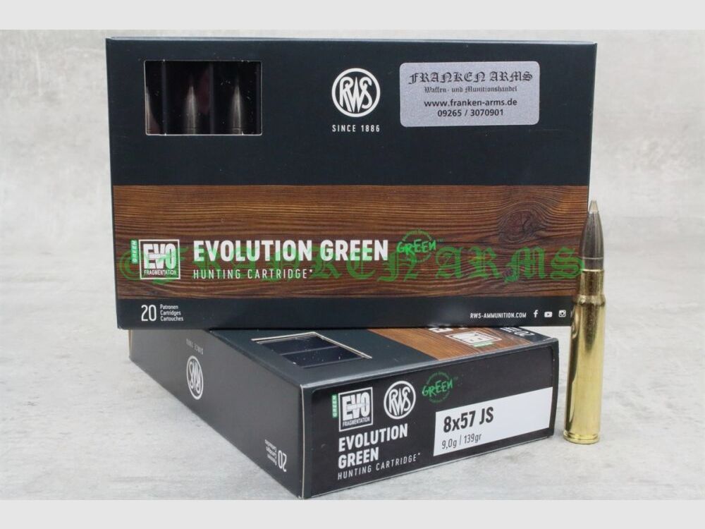RWS Evo Green 8x57IS 139gr. 9,0g 20 stuks staffelprijs