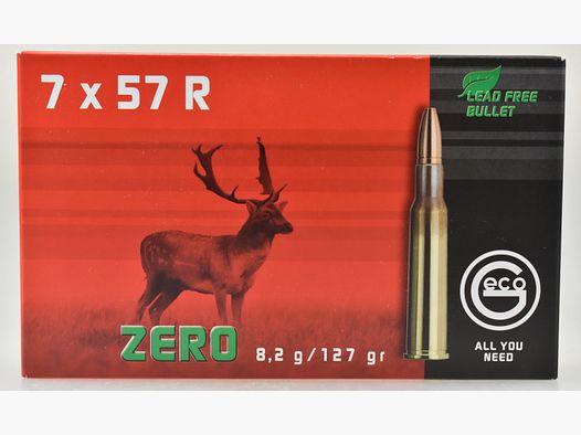 20 Geco Patronen 7x57R - 8,2g. ZERO - bleifrei -