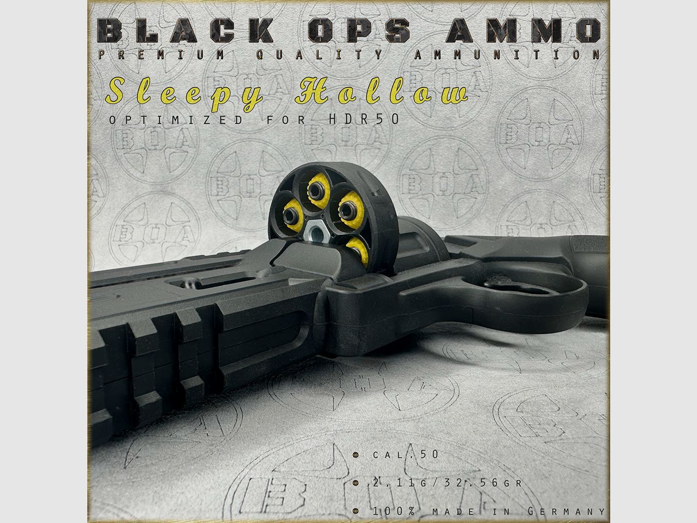 18x + 2 Sleepy Hollow BLACK OPS AMMO HDR 50 TR cal.50 Munition T4E Umarex HDR50 TR50