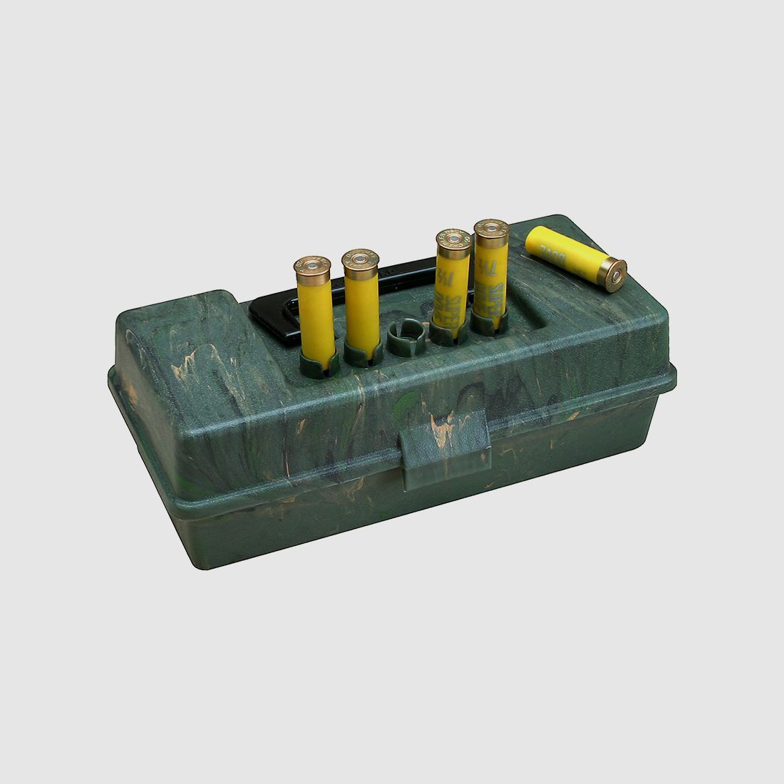 MTM Shotgun Shell Box SF-50-20-09 wild camo with carrying handle for 50 shotgun shells .20