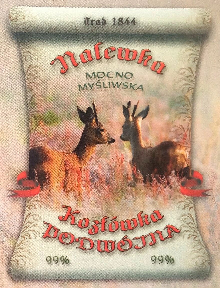 Aufkleber Nalewka Mocno Myśliwska Etikett für Alkohol