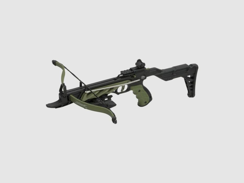 Pistol crossbow "ALLIGATOR II", color: Bicolor (Olive / Black), 80 lbs / 35kg