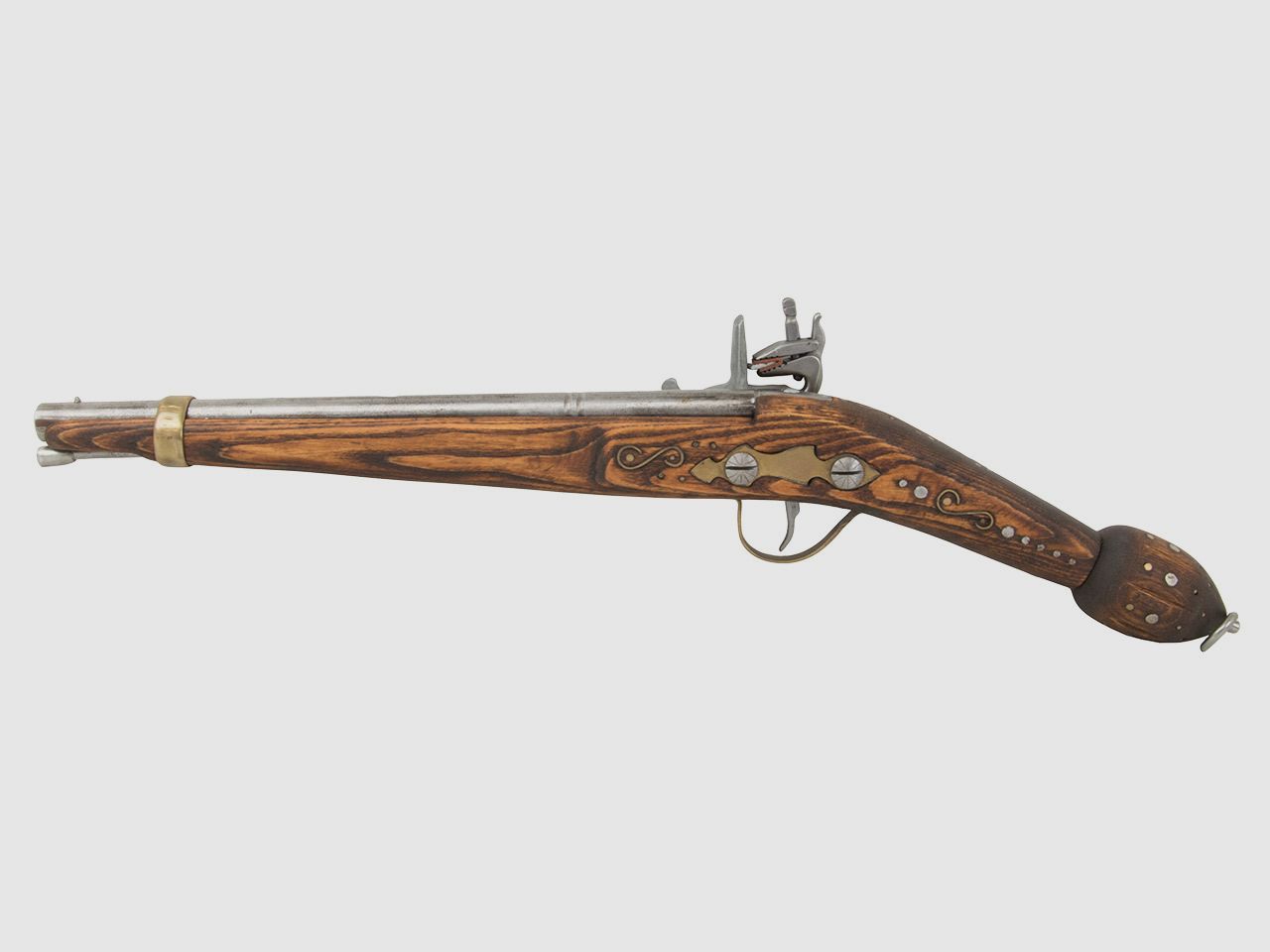 EinzelstĂĽck handgefertigte Deko Steinschloss Vorderladerpistole LĂ¤nge 60 cm
