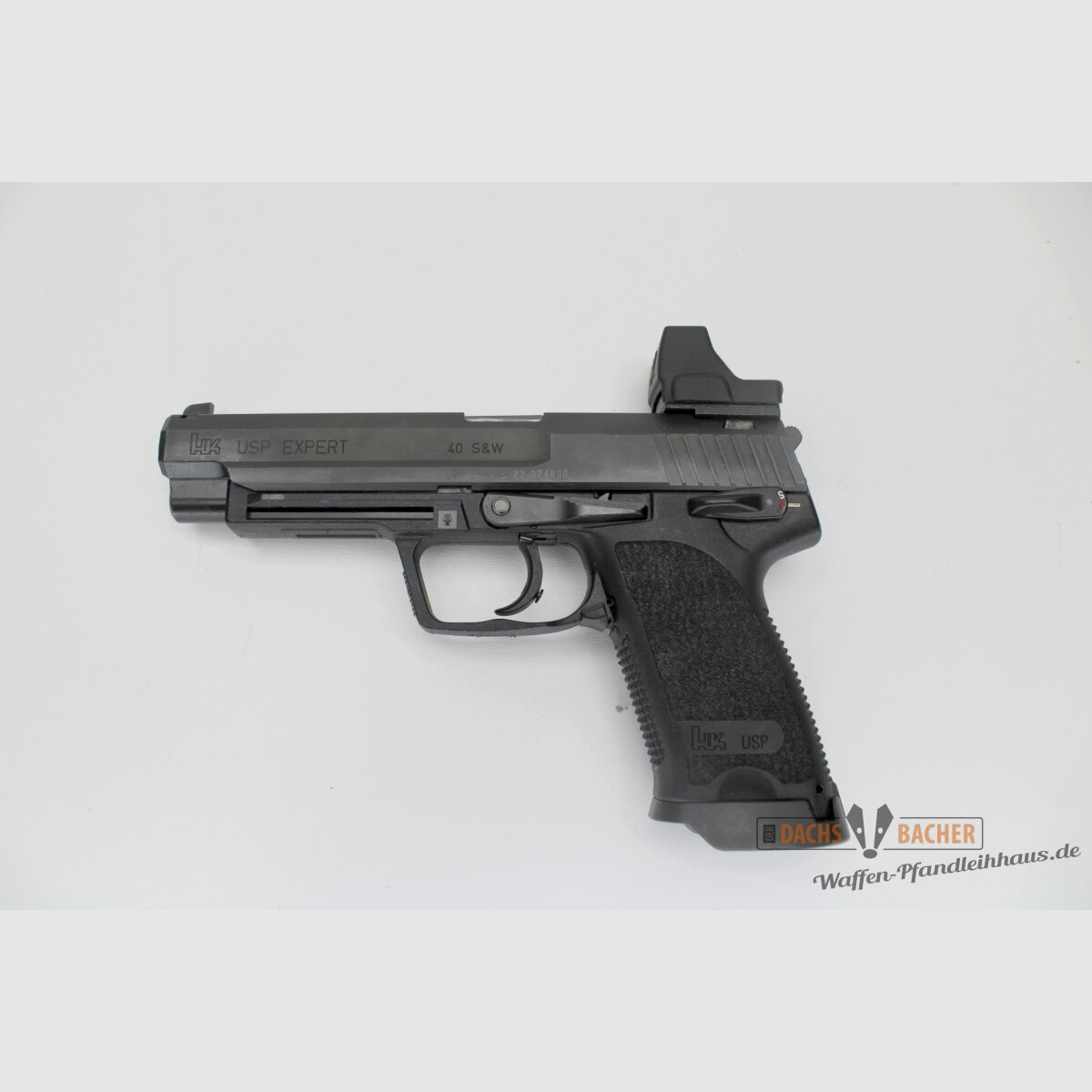 Pistol H&K HK USP EXPERT caliber .40S&W with Vortex Defender CCW and case