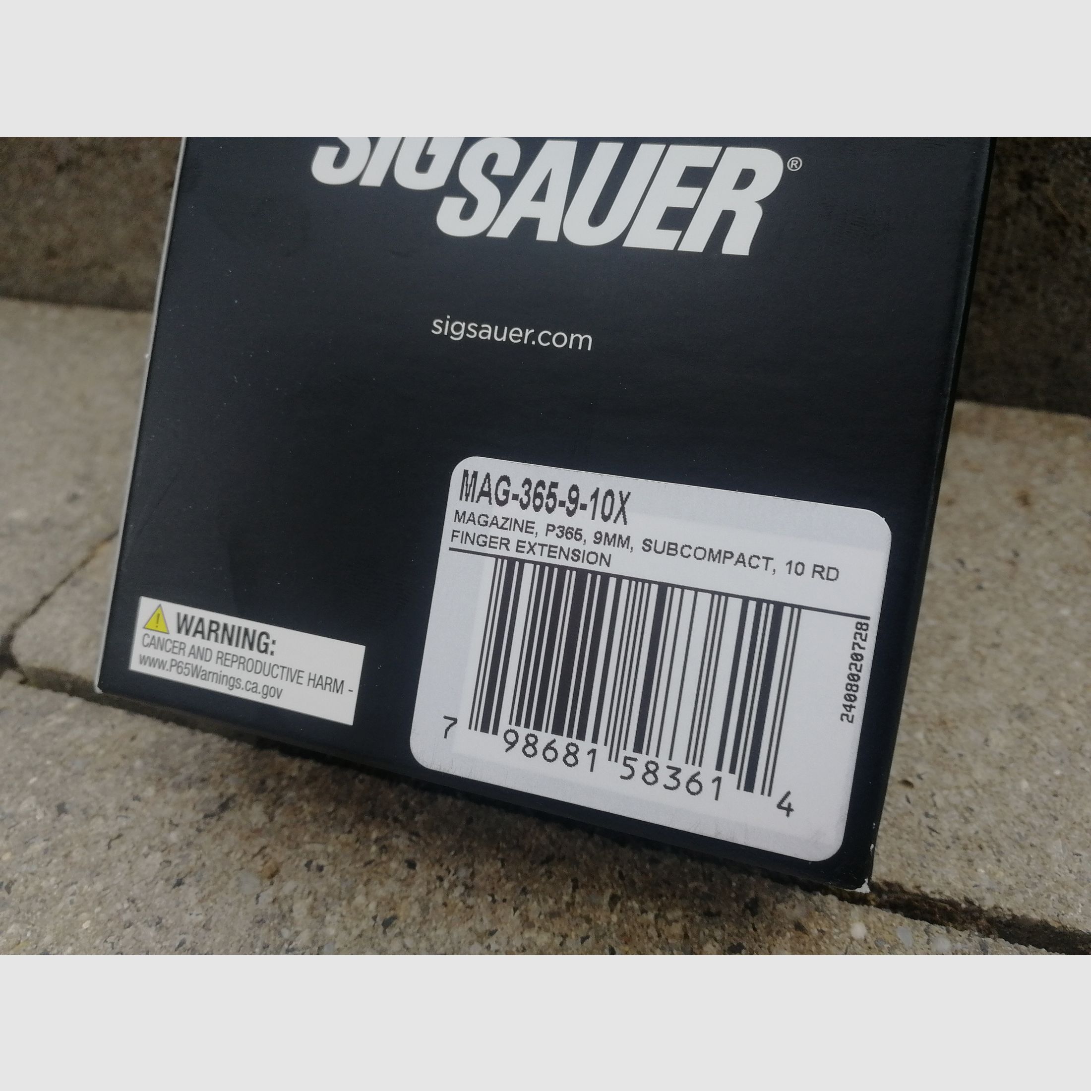 SIG SAUER P365 P-365 Magazine 10 Rounds Finger Extension MAG-365-9-10X Subcompact Pistol 9mm Luger 9x19 10RD *NEW + Original Packaging*
