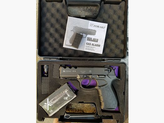 Zoraki 4918 Schreckschuss Pistole Schwarz mit 50 Schuss 9 mm P.A.K. 