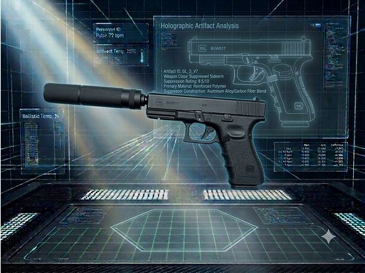 Glock 17 mit Laufgewinde Co2-Pistole Kaliber 4,5 mm Stahl BB / Diabolo Blowback (P18) + Schalldämpfer