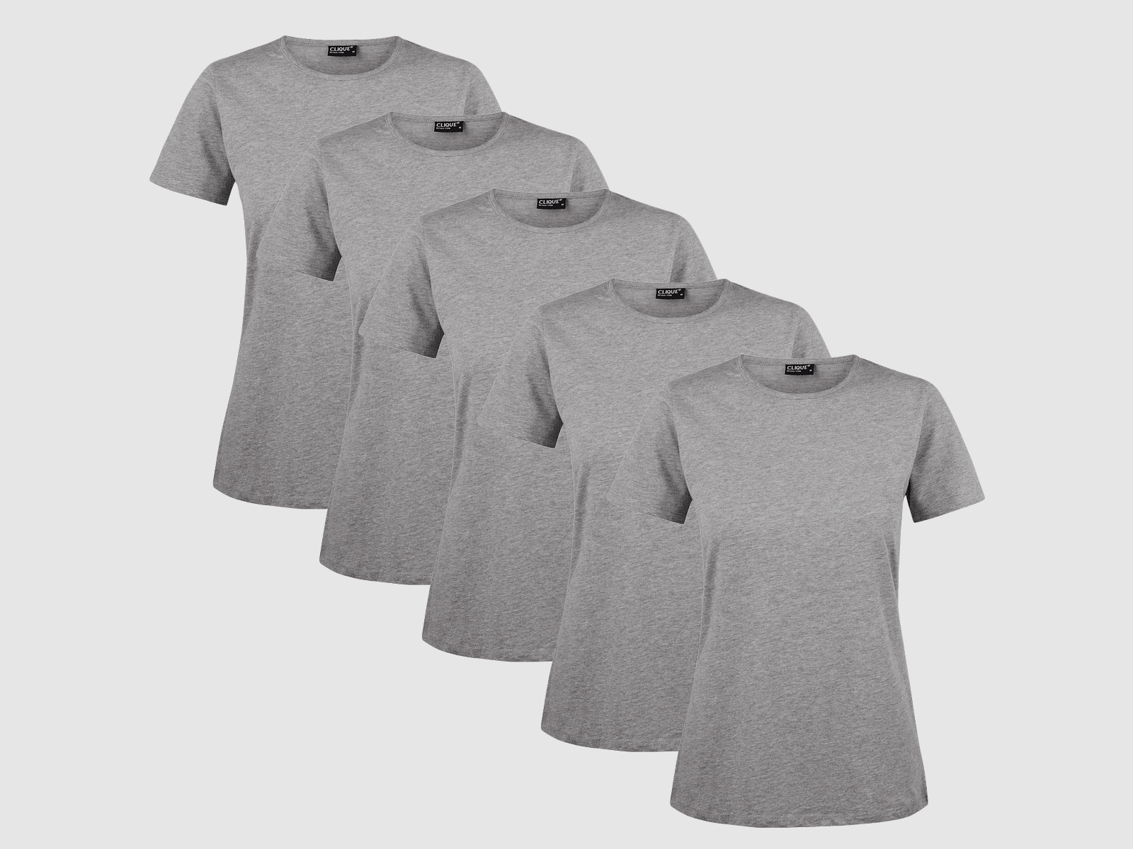 Clique T-shirt Mujer 5-pack Gris Melange