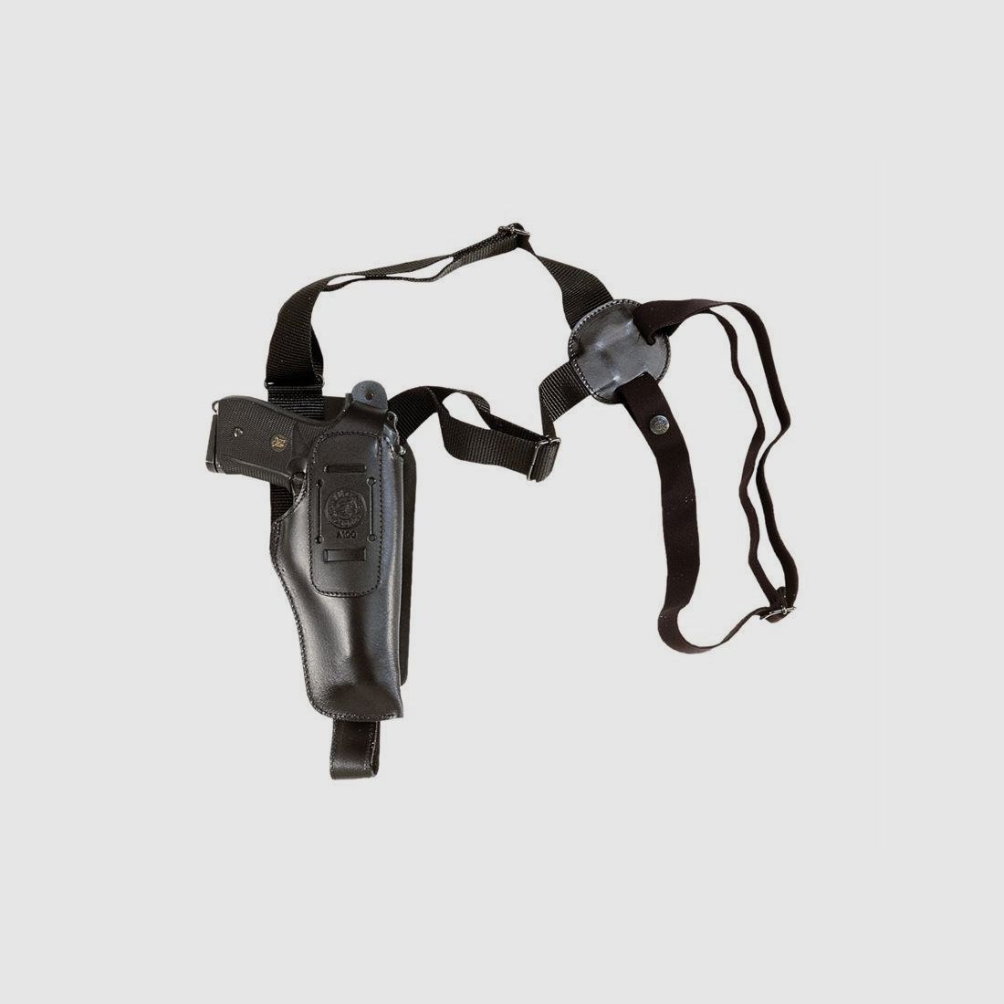 Vertikales Schulter- und Gürtelholster Beretta 92/98, Zoraki 918 Linkshänder Schwarz