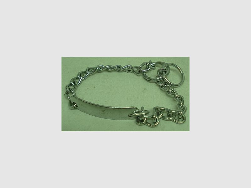 Chain collar 35 cm - 3mm thick with engraving plate