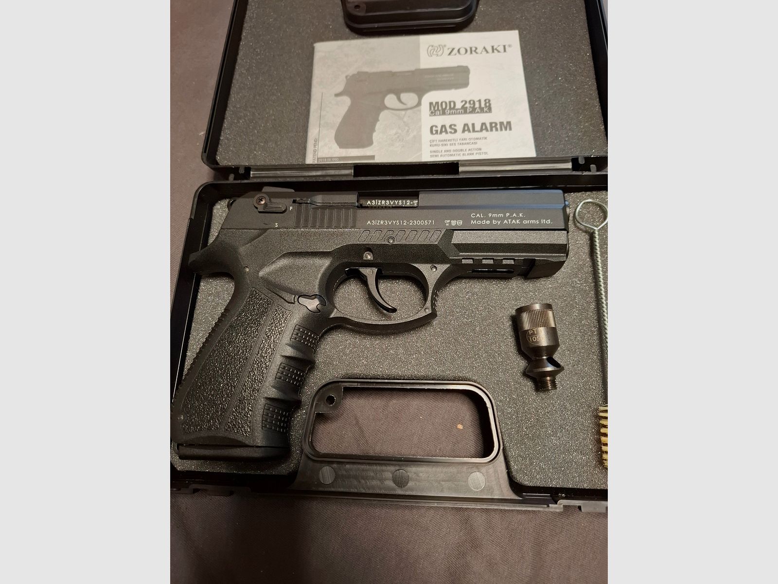 Zoraki 2918 Black 9mm P.A.K. PTB 1050 "NEW