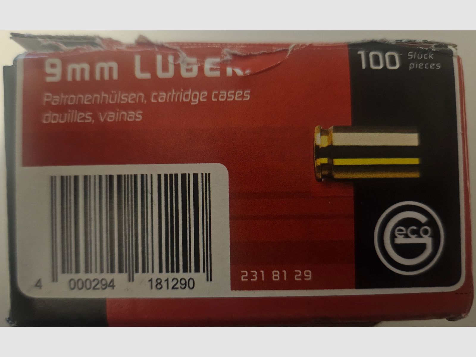 Geco douilles 9mm Luger 100 pièces