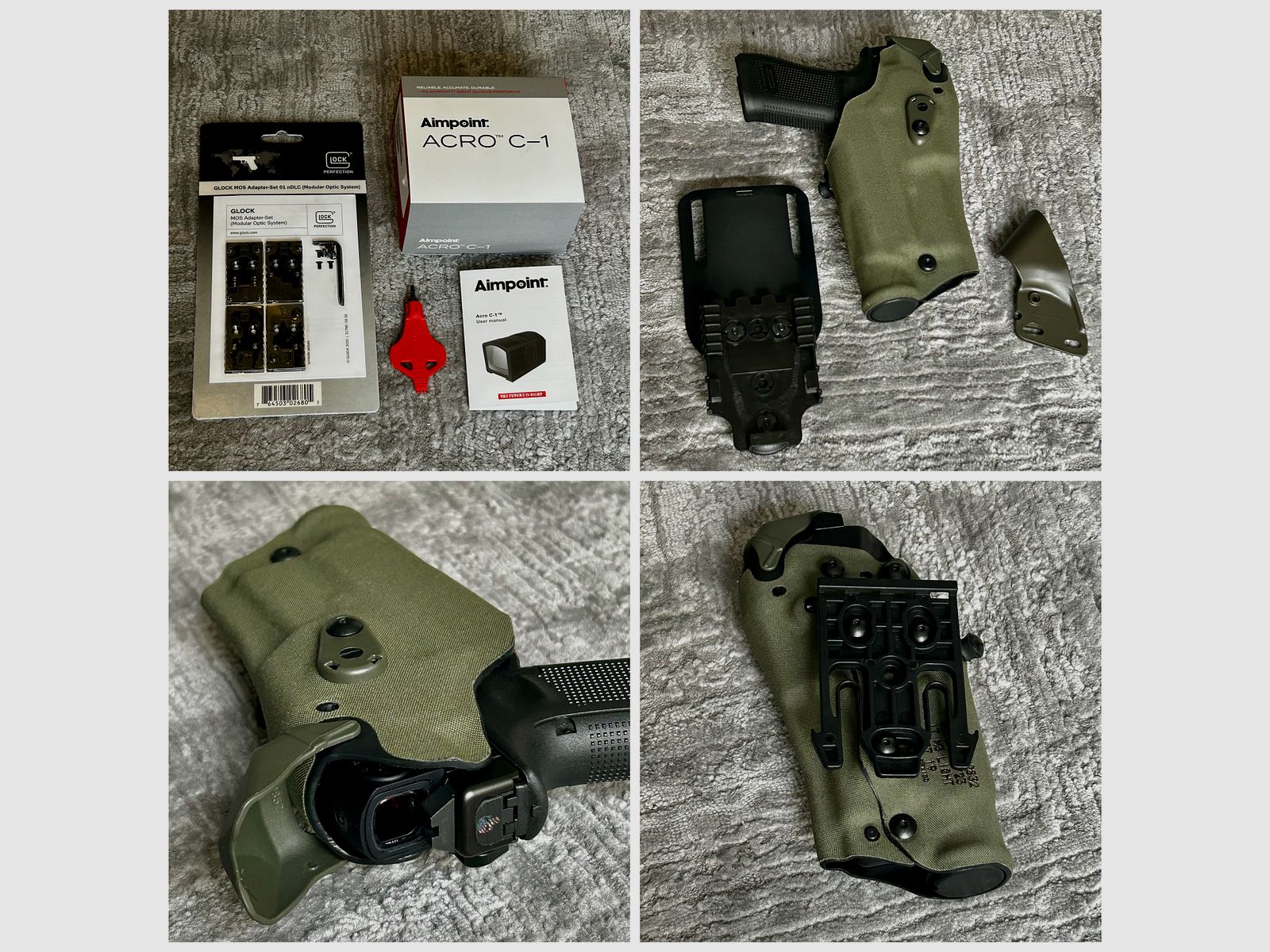 Glock 45 MOS FS Kal. 9mm + AIMPOINT ACRO + SAFARILAND Holster