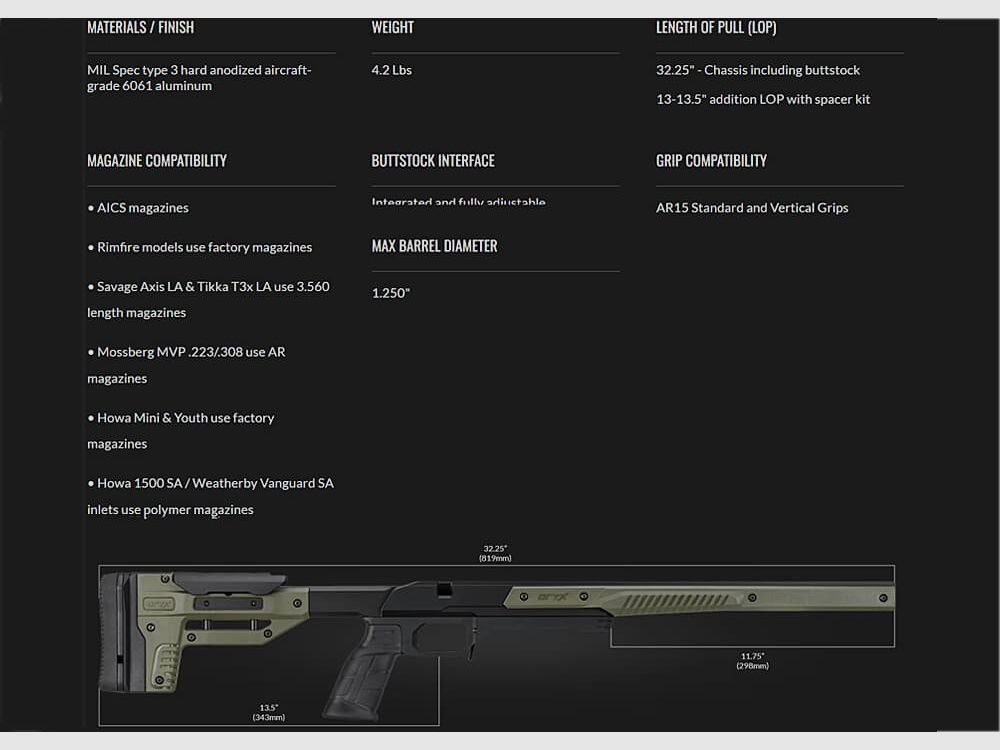 MDT Chassis MDT Oryx – Remington 700 SA – FDE, image 8 of 8