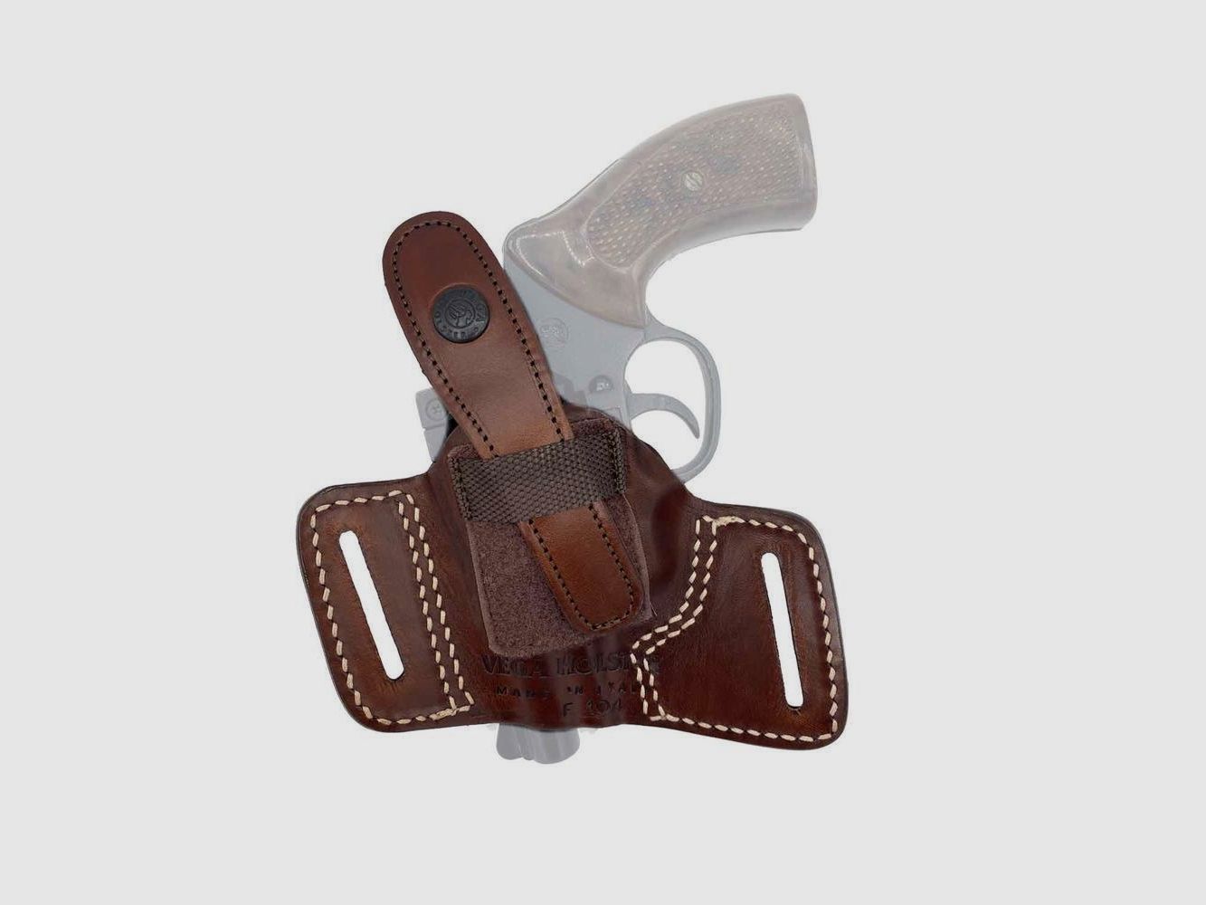 Gürtelholster mit offener Mündung & Sicherung 2"-6" S&amp;W K/L Frame,HW 357,Colt Python,Taurus,Ruger,Manurhin MR73-Braun-Linkshänder