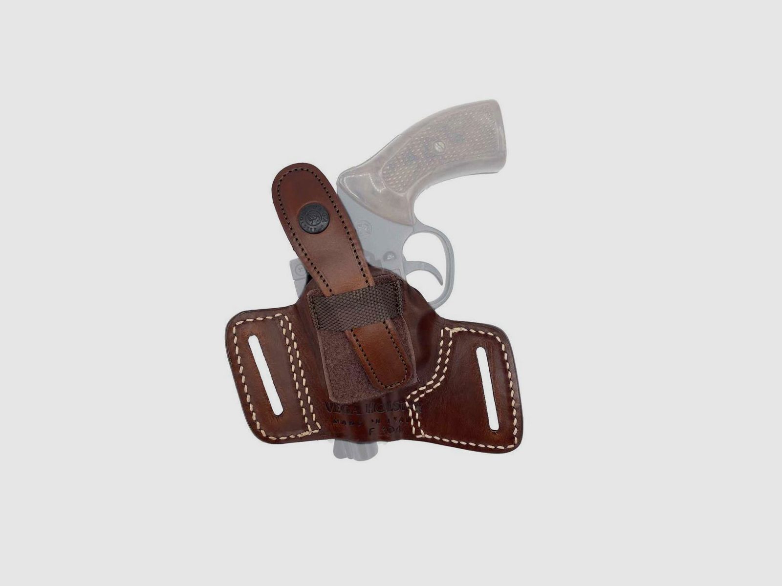 Gürtelholster mit offener Mündung & Sicherung 2"-6" S&amp;W K/L Frame,HW 357,Colt Python,Taurus,Ruger,Manurhin MR73-Braun-Linkshänder