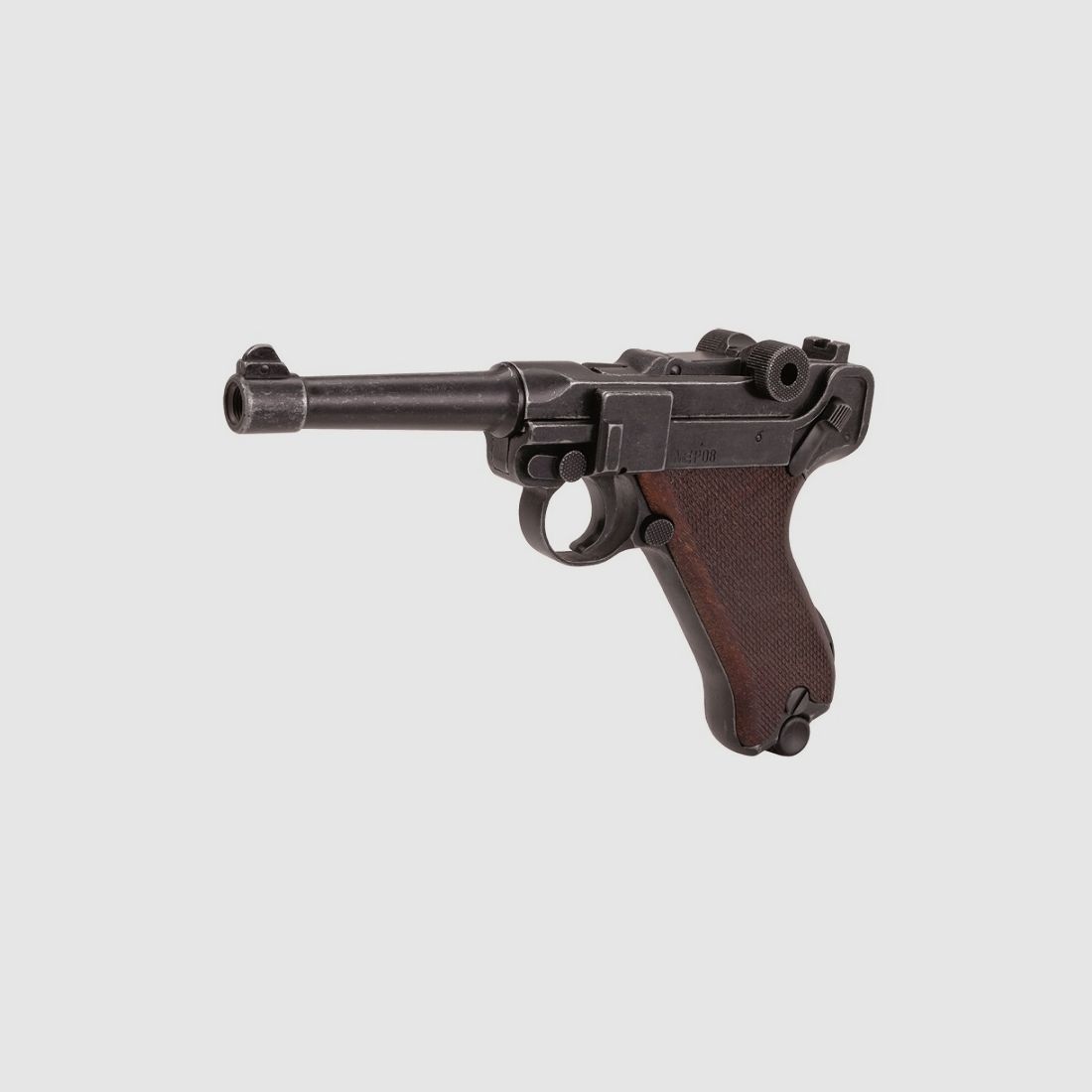 ESC ME Mod. P08 aspetto antico impugnatura in legno 9mm P.A. armi a gas e segnale