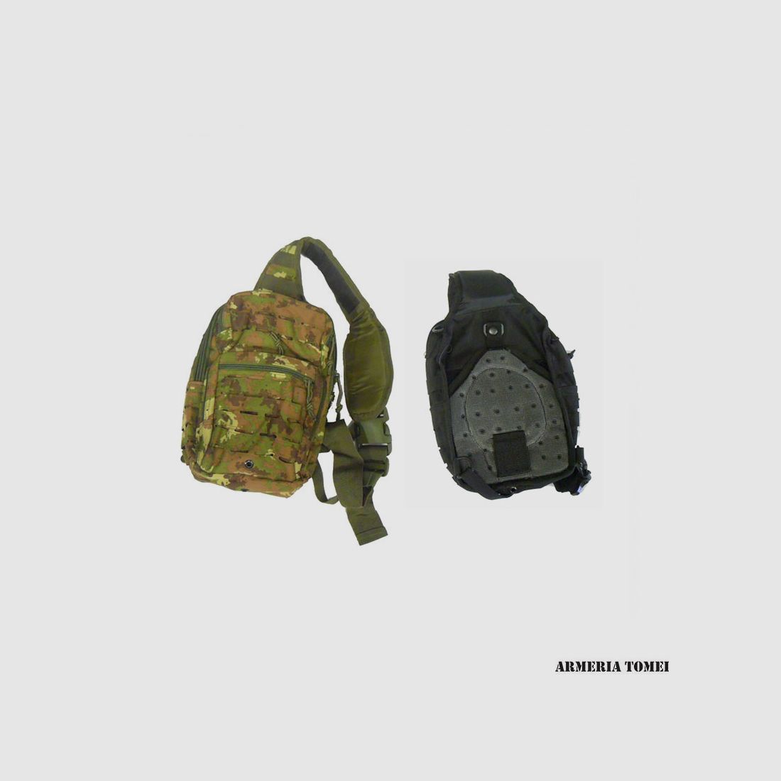 Sac à dos – sac à dos à une bretelle de 10 l avec système MOLLE et motif Vegetato découpé au laser