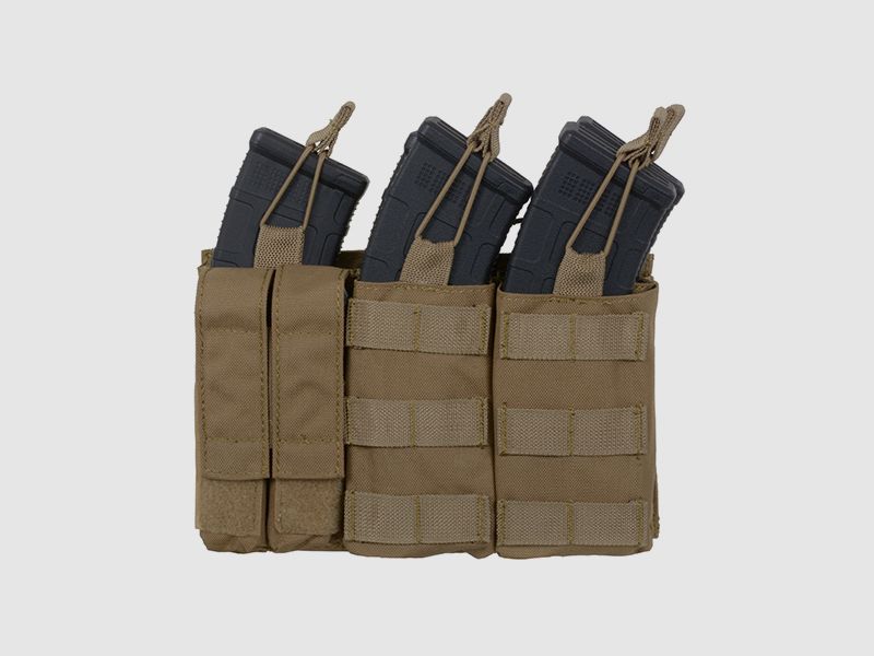 Triple AK Mag/Pistol Pouch Panel (5 plus 2) - Coyote