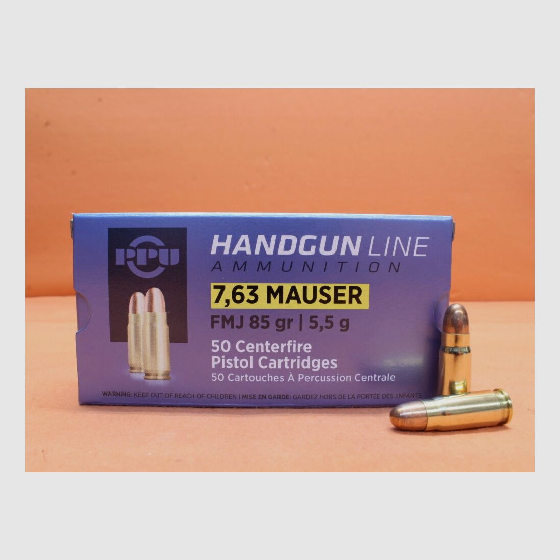 PPU First Partizan Cartridge 7.63mm Mauser First Partizan 85grs FMJ VE 50 cartridges (A-413)/ 5.5g full metal jacket