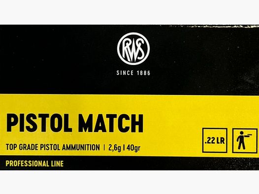 RWS .22lr Pistol Match 40grs - 500 Schuss