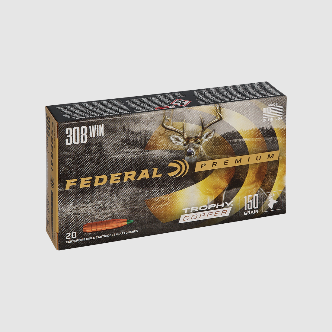 Patronen Federal Premium Geschoss Trophy Copper Kaliber 308 Win, Bild 2 von 10