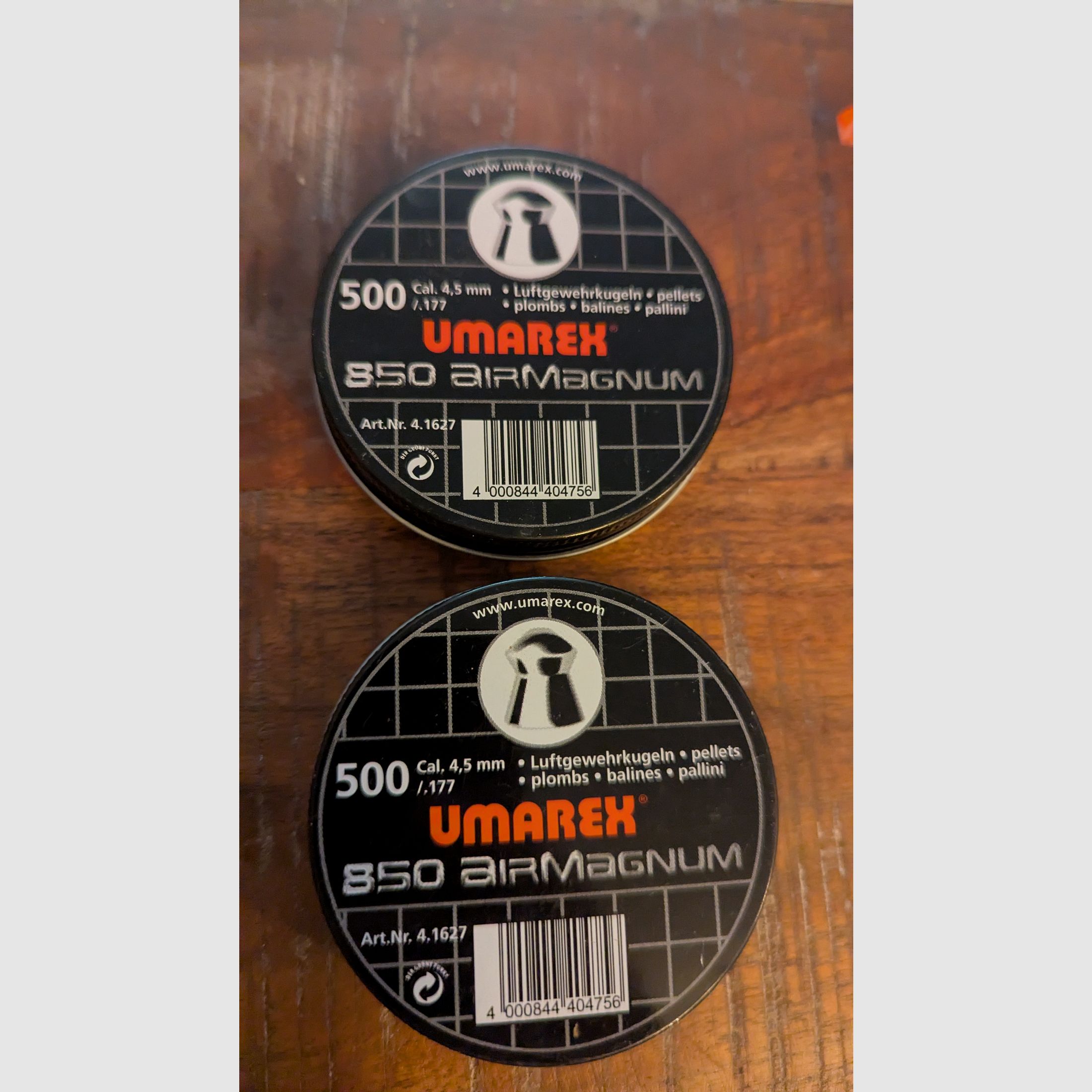 2x 500pcs Umarex 850 Airmagnum round head diabolo Cal 4.5mm .177