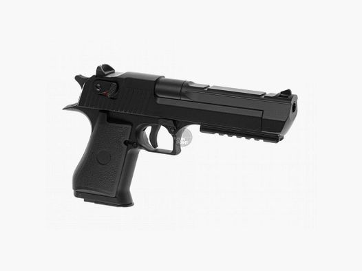 Pistola Softair Cyma CM121 Airsoft .50 AE AEP Nera + Patch Optacs inclusi NIMH Akku & caricabatterie