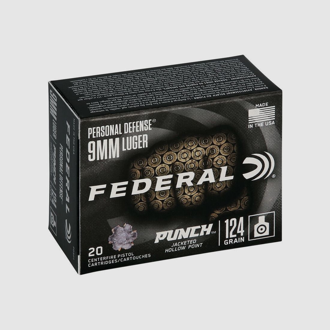 Munition FEDERAL Personal Defense Punch – 9mm. Para. – 124 grains – JHP, Bild 1 von 6