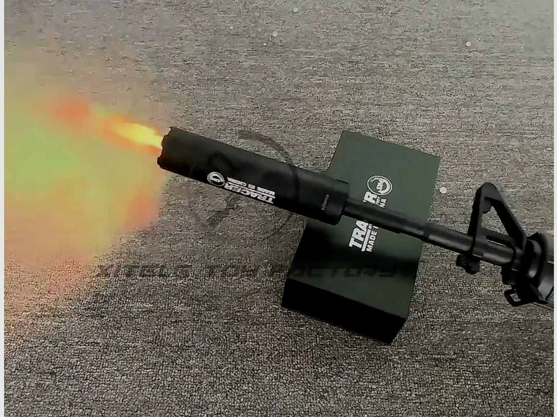 Full Auto Tracer Unit Fire Smoke effect Airsoft Silencer LED UV Schalldämpfer