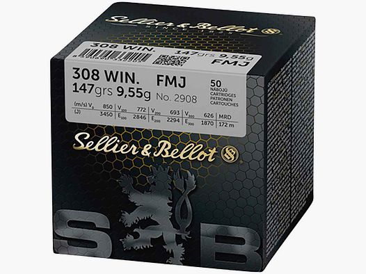 Sellier & Bellot .308 Win Full Metal Jacket, 147grs, caliber