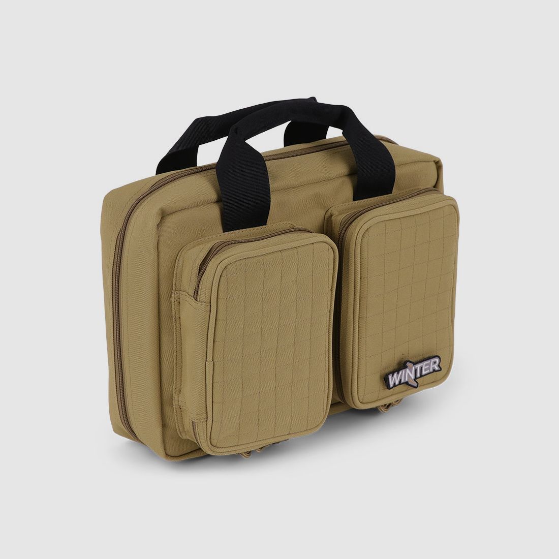 Winter Pistolentasche W8 für 2 Kurzwaffen – 8 Magazinhalter, 1000D, abschließbar (Dune)