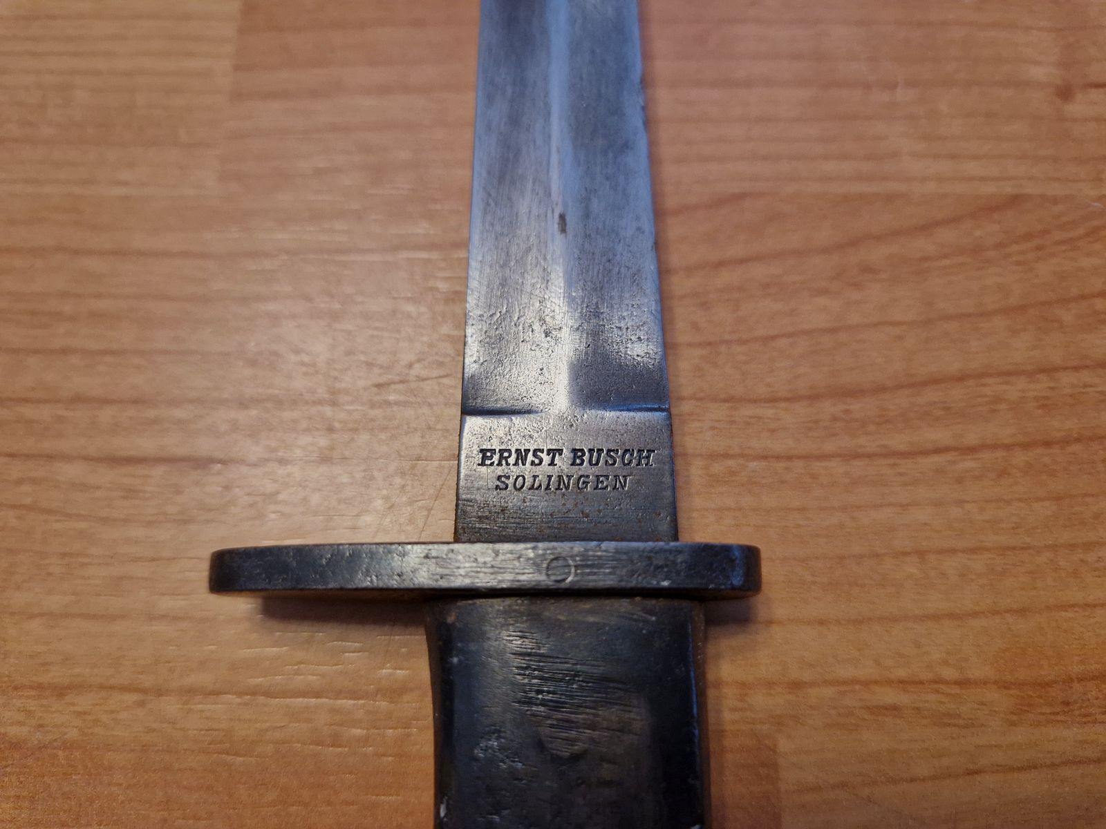 Grabendolch 1 Weltkrieg, Ernst Busch Solingen, Ganzmetall Grabenmesser als Andenken