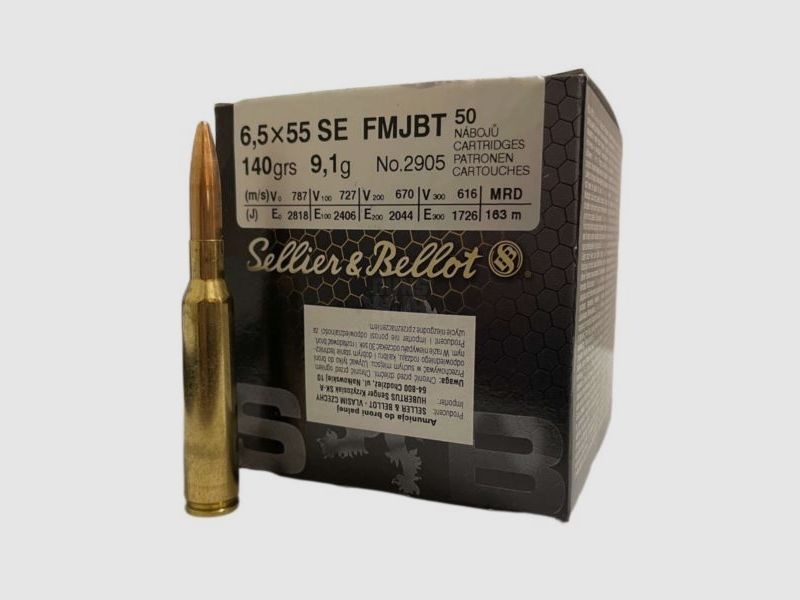 Munición S&B 6,5x55 SE FMJBT Training 9,1 g/140 gr