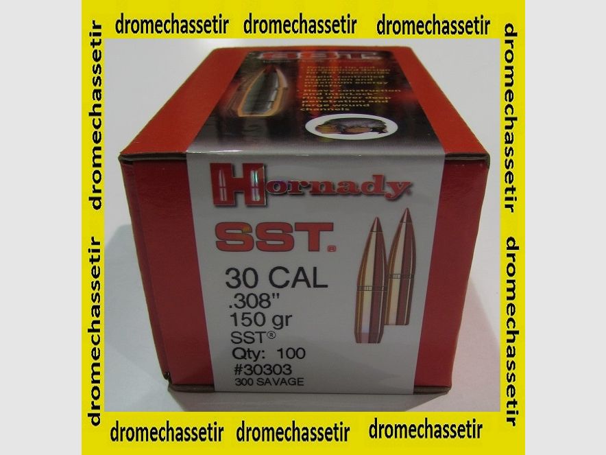 Box mit 100 Geschossen Hornady SST, Kal. 300 Savage (308), Gewicht 150 gr, Ref 30303