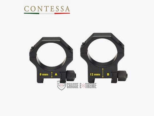 Pierścienie montażowe CONTESSA na szynę 22mm Średnica 34mm Wysokość 8mm