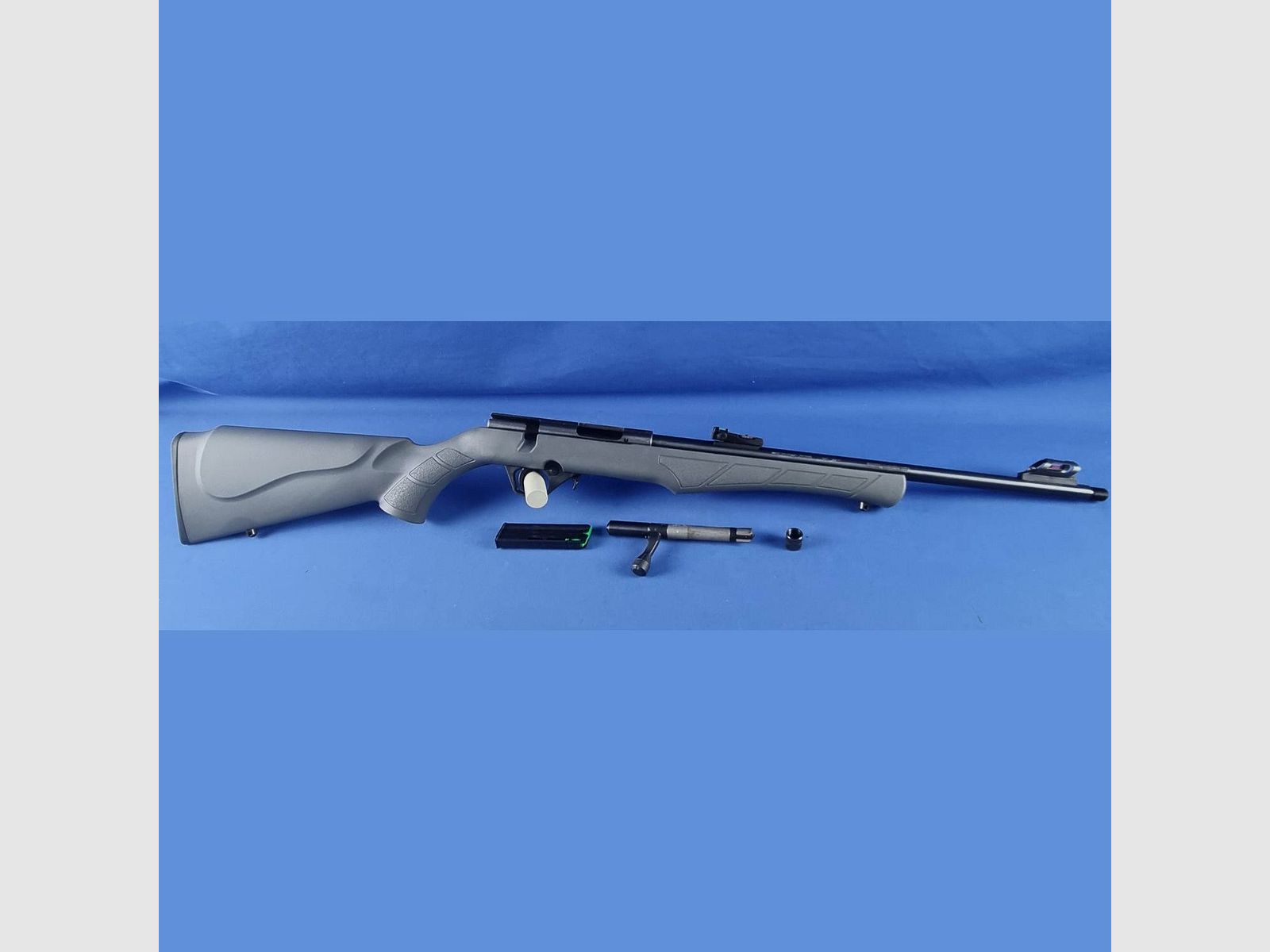 Rossi KK-Repetierbüchse 8122 mit Mündungsgewinde 1/2×20 LL:18″ Kal..22 lfb. grau, Bild 2 von 3