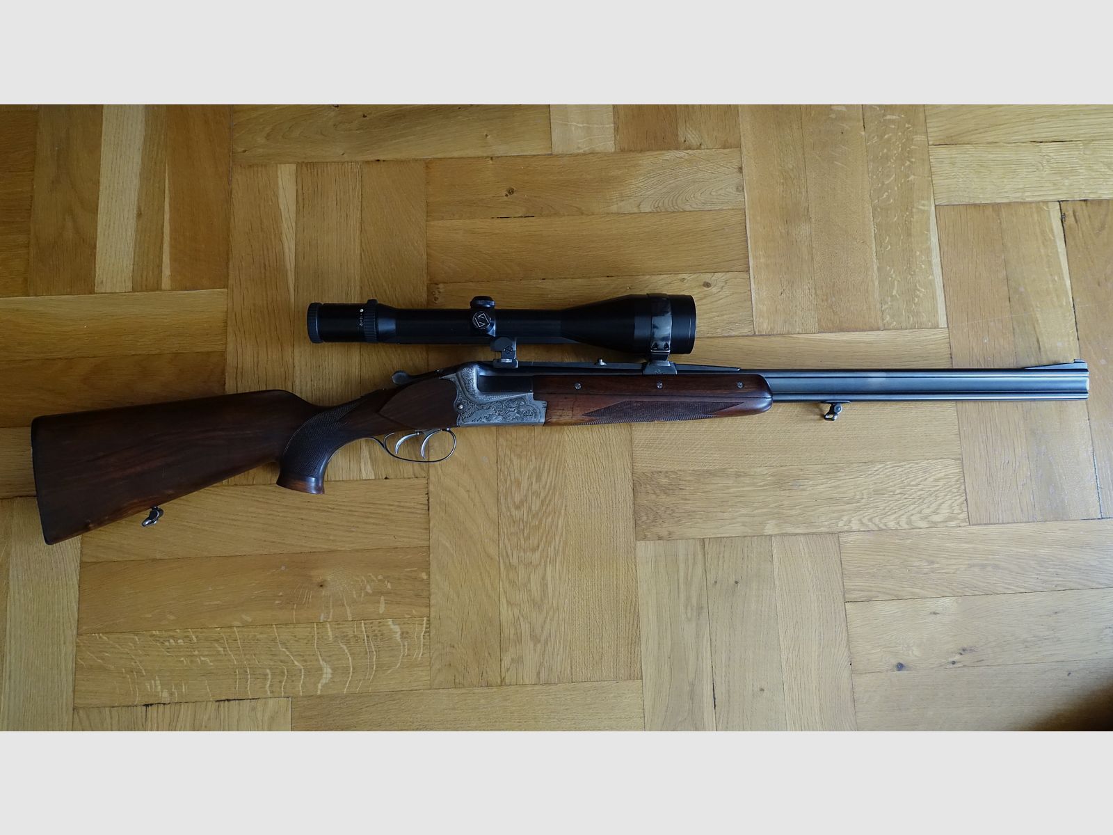 Bockdoppelbüchse Merkel BDB 221E 8x57JRS / Zeiss Diavari 3-12x56
