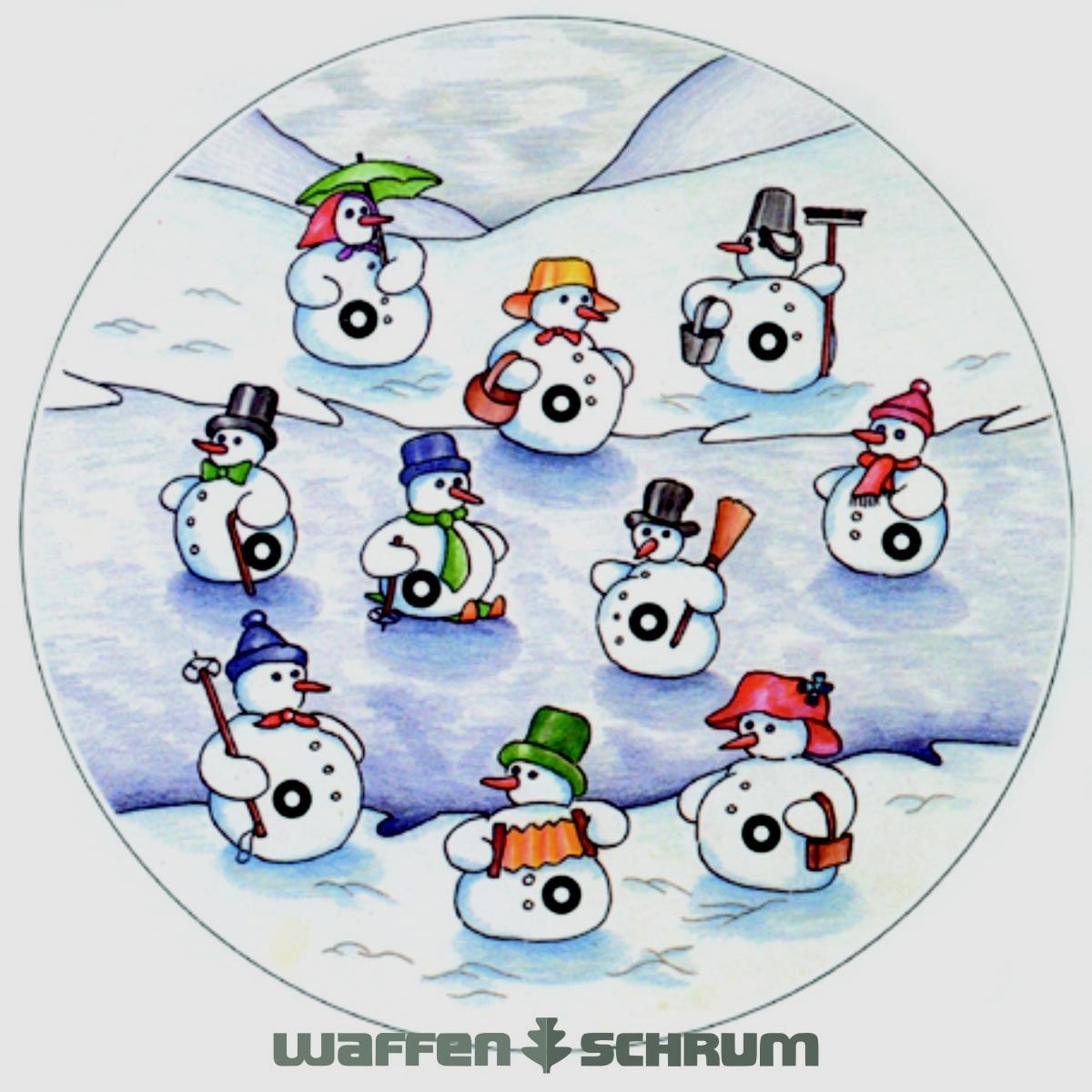 Braun Network Weihnachtsscheibe Schneemann Format: 14x14