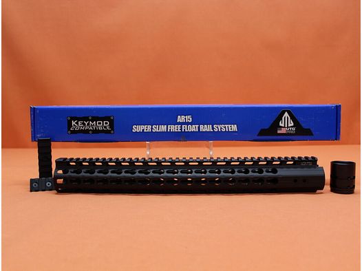 UTG - Leapers AR-15: Handguard/ KeyMod-System UTG (MTU019SSK) Free Float Super Slim 15" Rifle Length Handschutz
