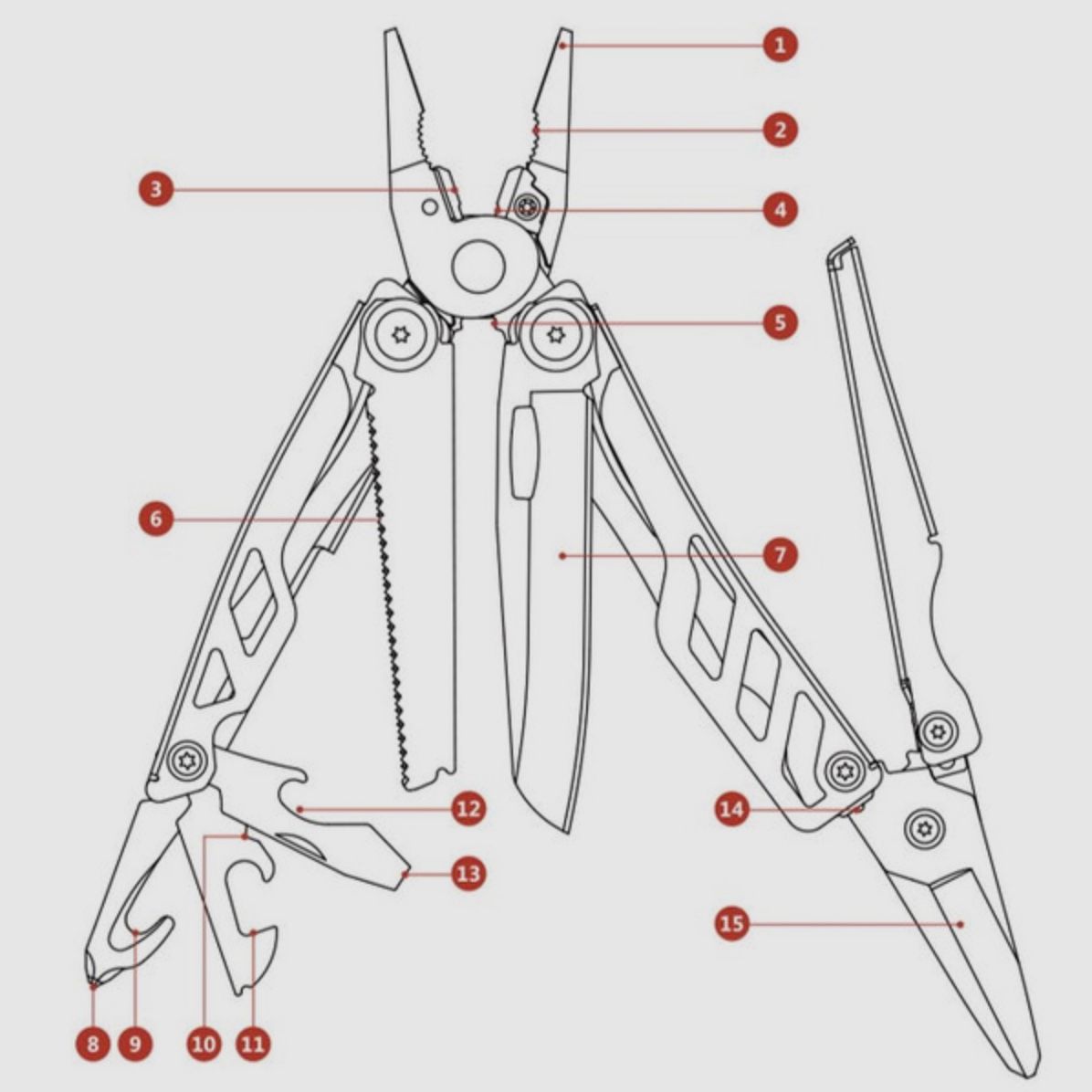 Nextool KT5020 Multi-Tool Flagship 2019 DE Version Multifunktionswerkzeug Multitool silber