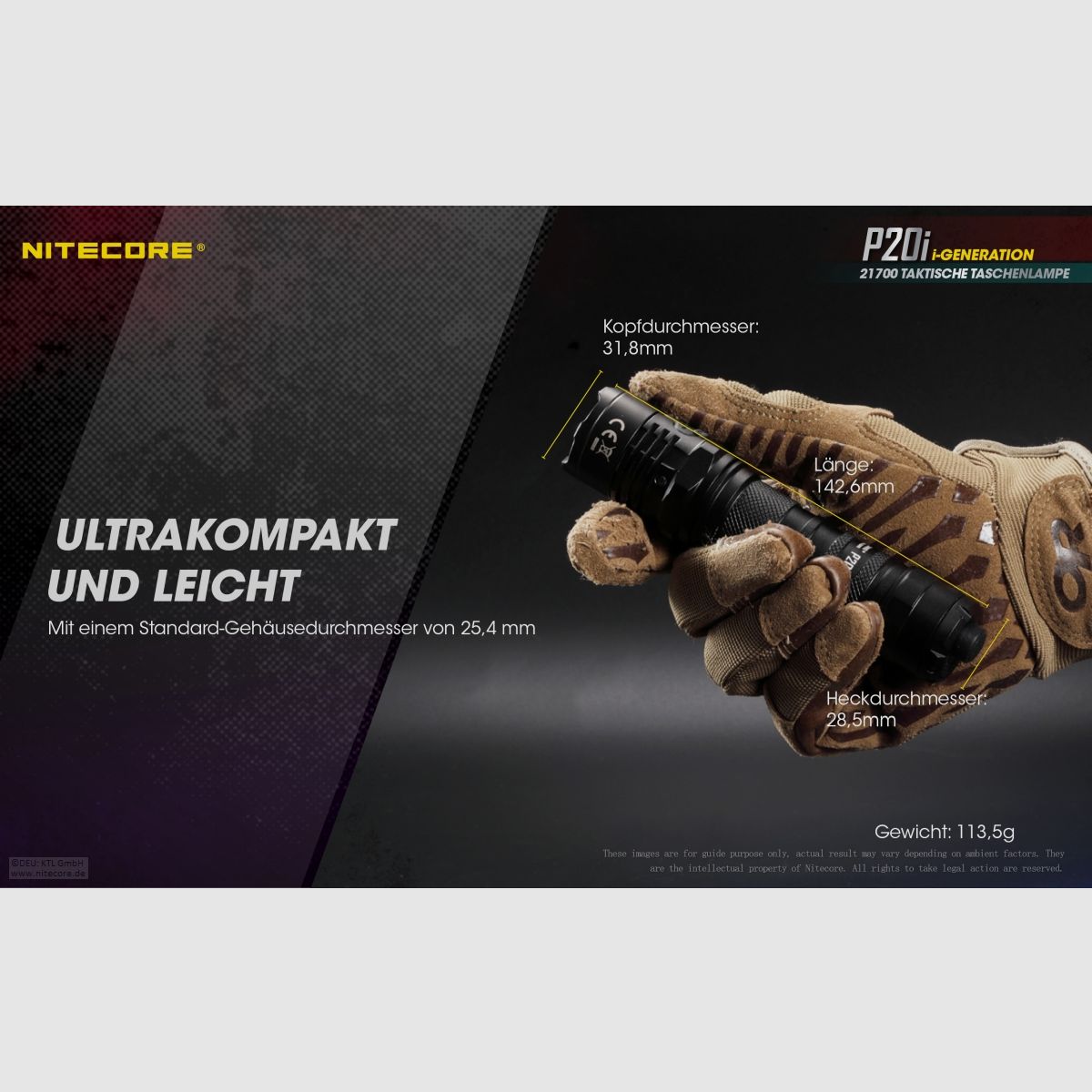 Nitecore P20I Taschenlampe P20i 1800 Lumen