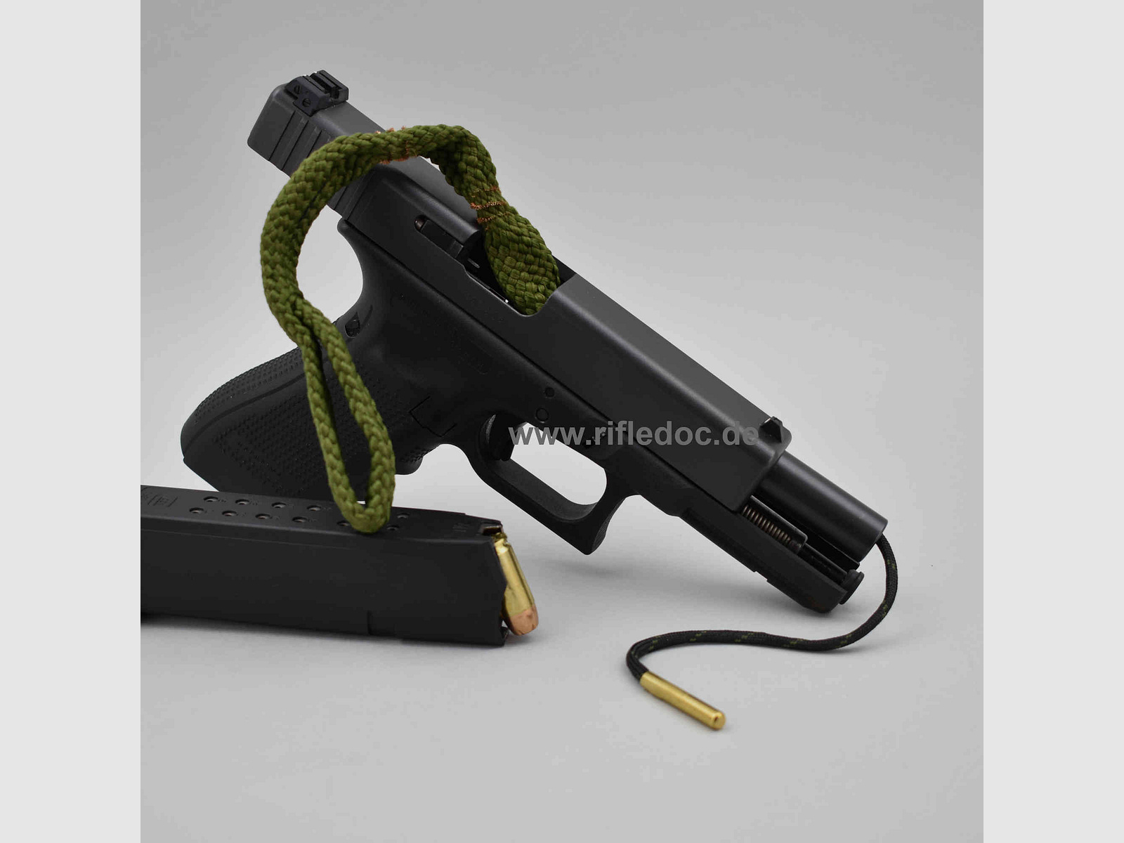 Pistooli 9 mm Cal .38 .357 | Reinigungsschnur Kurzwaffe + Alu Dose