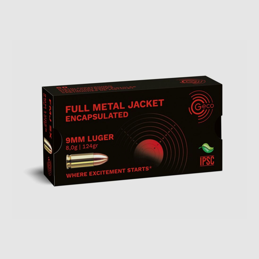 Geco 9mm Luger FMJ SX 124grs / 8,0g