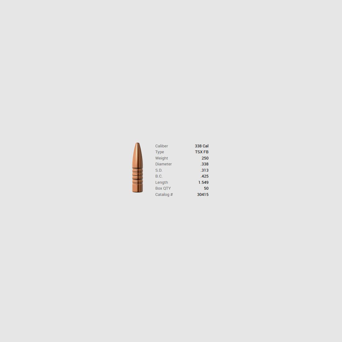 Barnes Geschoss .338/.338 250GR TSX FB 50 Stück