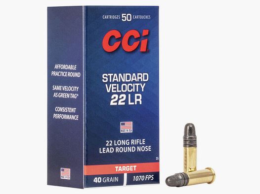 CCI Standard Velocity .22 LR 40GR LRN 50 Patronen