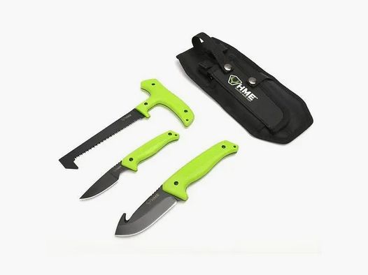 HME Hunter’s Field Kit de 3 piezas – sierra para huesos y cuchillos de caza 420HC con gancho para eviscerar