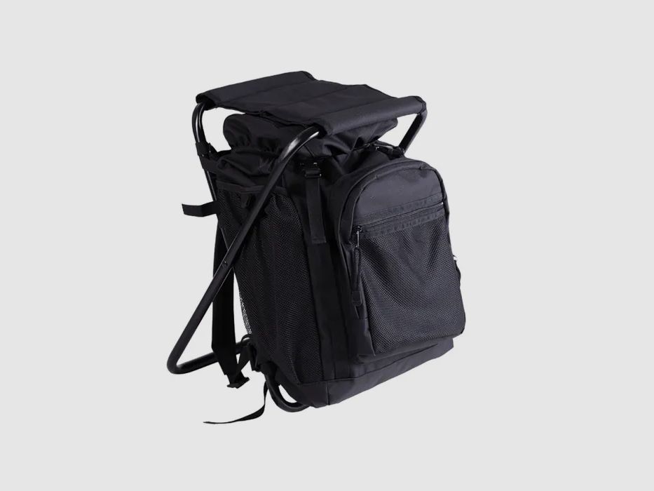Ansitzrucksack mit Hocker, Schwarz