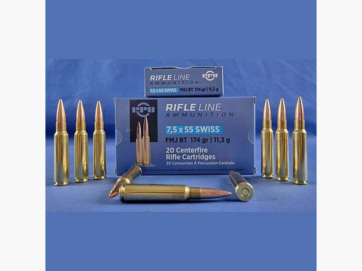 PPU 7,5×55 Szwajcarski FMJ 174grs 11,3g